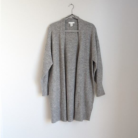 H&M HM Gray Wool Blend Open Front Long Sleeve Long Cardigan, size M - Picture 1 of 7